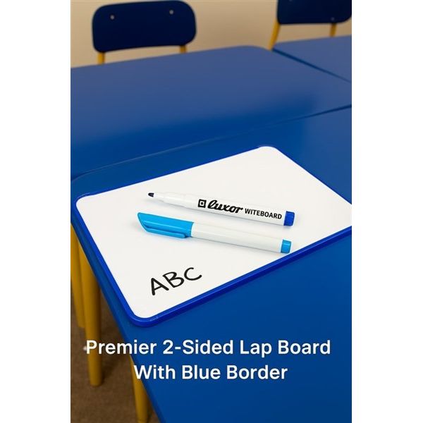 Premier 2 Sided Lap Board With Blue Border - Magnetic Surface , Whiteboard Tablet Magnetic, A4 Double Sided Plain Both Sides 210mm x 295mm