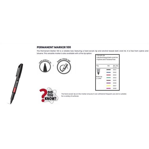 Permanent Marker 100 Bullet Tip Pack/ 30 Assorted Colours