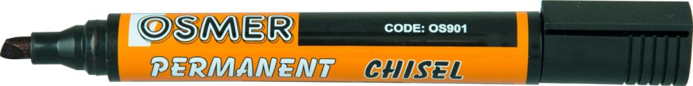 Osmer Permanent Markers Chisel Tip Dozen - Black