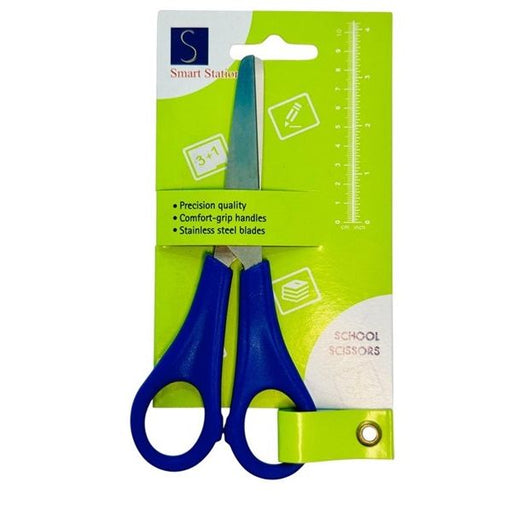 School Scissors 130mm – Blue Handle, Rounded Tips