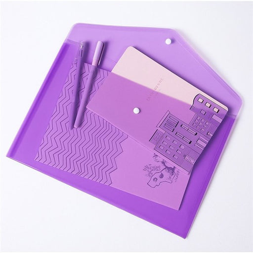 Purple Document Envelope A4 Size with Button Closure – Pack of 10