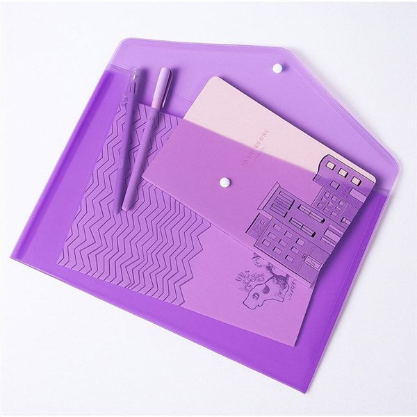 Purple Document Envelope A4 Size with Button Closure – Pack of 10