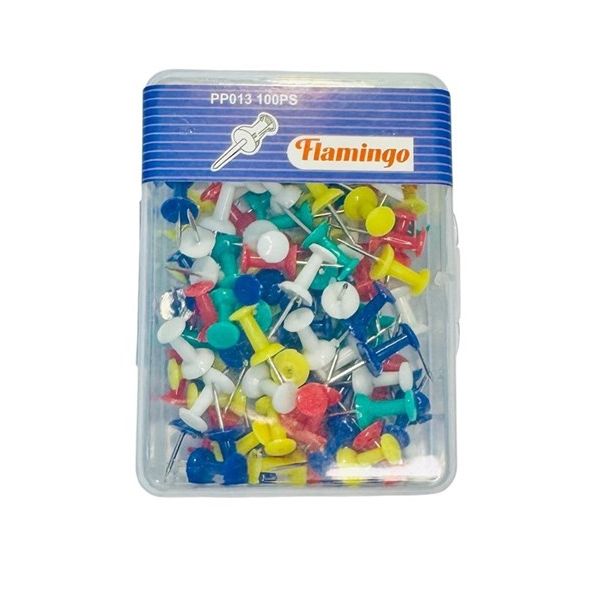 Flamingo Push Pins Pack – 100 Assorted Colours