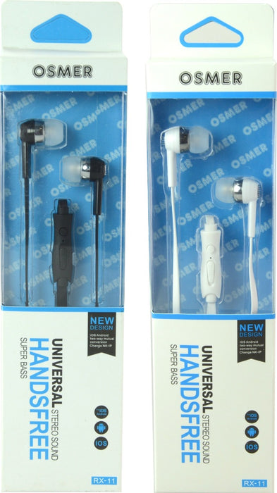 Osmer Earbud Headphone with Microphone - Black