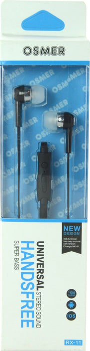 Osmer Earbud Headphone with Microphone - Black