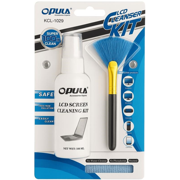 Opula Screen Cleaner Liquid, Brush, Cloth Cleaning Kit 3 in 1