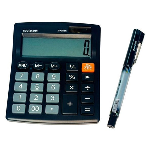 SDC-810NR Office Desktop Calculator – 10-Digit, Dual Power (Solar + Battery), Professional Display