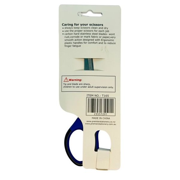 Premier School Scissors 165mm – Pointed Tips, Soft Grip, Easy Hold Handles