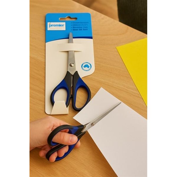 Premier School Scissors 165mm – Pointed Tips, Soft Grip, Easy Hold Handles