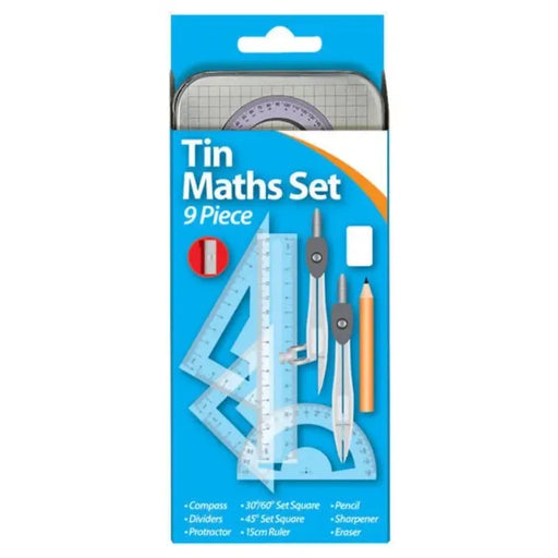Geo Maxima Math Set Metal Box 9pcs