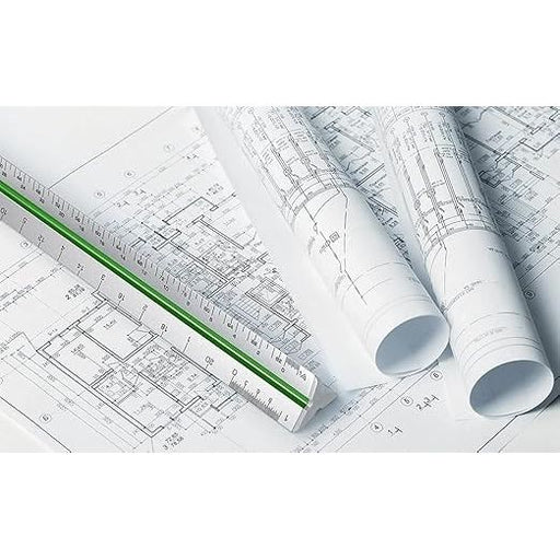 Plastic Triangular Ruler – with 6 Metric Scales (1:75, 1:100, 1:125, 1:25, 1:50, 1:20)