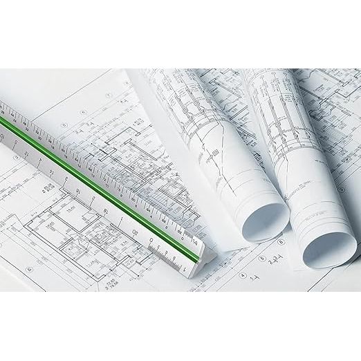 Plastic Triangular Ruler – with 6 Metric Scales (1:75, 1:100, 1:125, 1:25, 1:50, 1:20)