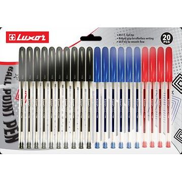 Focus Ball Pen 20 Assorted Colours in Cup Holder
