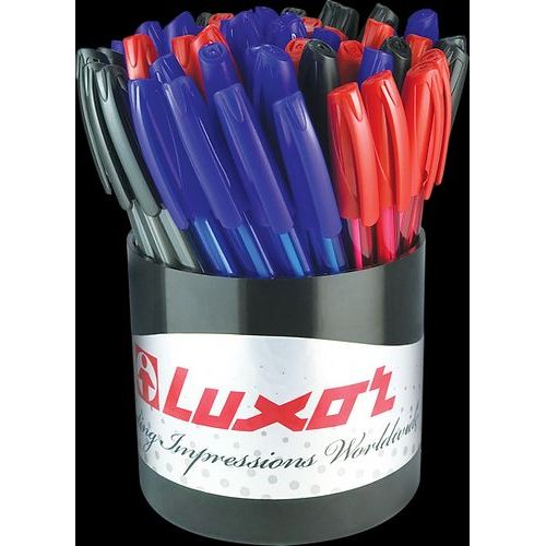 Luxor Inkglide Tumbler Icy 60 Blue Pens with Assorted Colour Caps