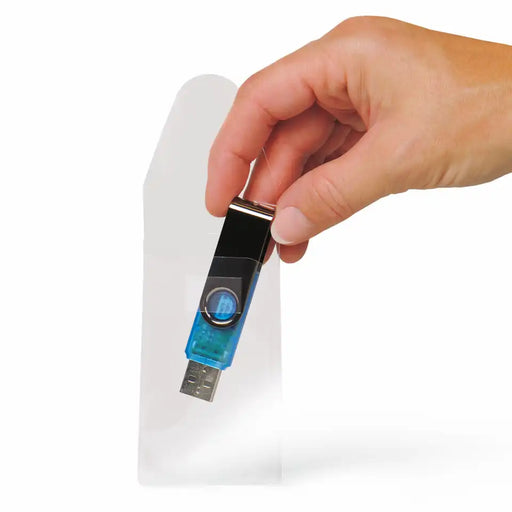 3L Self Adhesive USB Pockets 10 Pack Clear