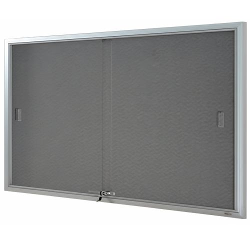 Vitrine d'affichage Visionchart BeNoticed, 2 portes coulissantes, 1800 x 1200 mm, argent