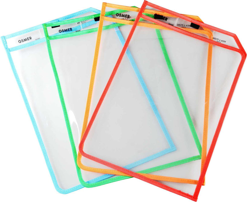 Write & Wipe - A3 Erasable Sleeve with Marker (Assorted Colours) (Each)