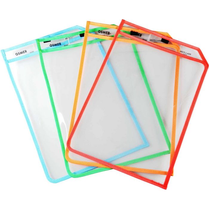 Write & Wipe - A3 Erasable Sleeve with Marker (Assorted Colours) (Each)