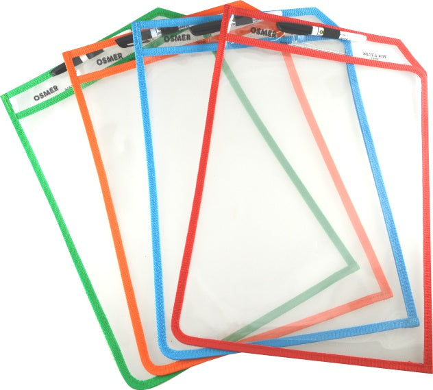 Write & Wipe - A4 Erasable Sleeve with Marker (Assorted Colours) (Each)