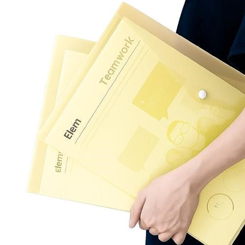 Light Yellow Document Wallets A4 Size with Button Closure – Pack of 10