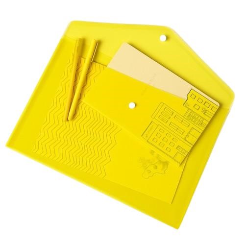 Yellow Document Envelope A4 Size with Button Closure – Pack of 10