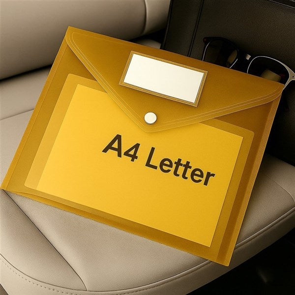 Yellow Document Envelope A4 Size with Button Closure – Pack of 10