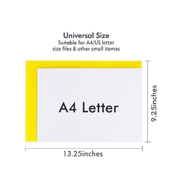 Yellow Document Envelope A4 Size with Button Closure – Pack of 10