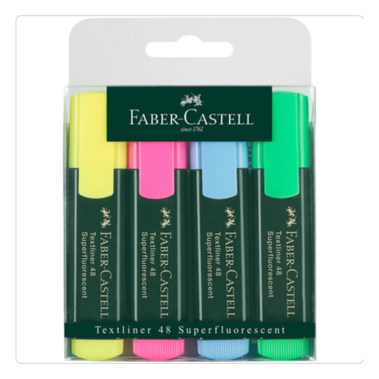 Faber Castell Highligher Textliner 48 Wallet (4 Pack)