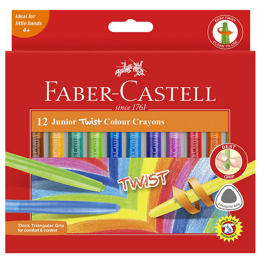 Faber-Castell Junior Triangular Twist Crayons (12 Pack)