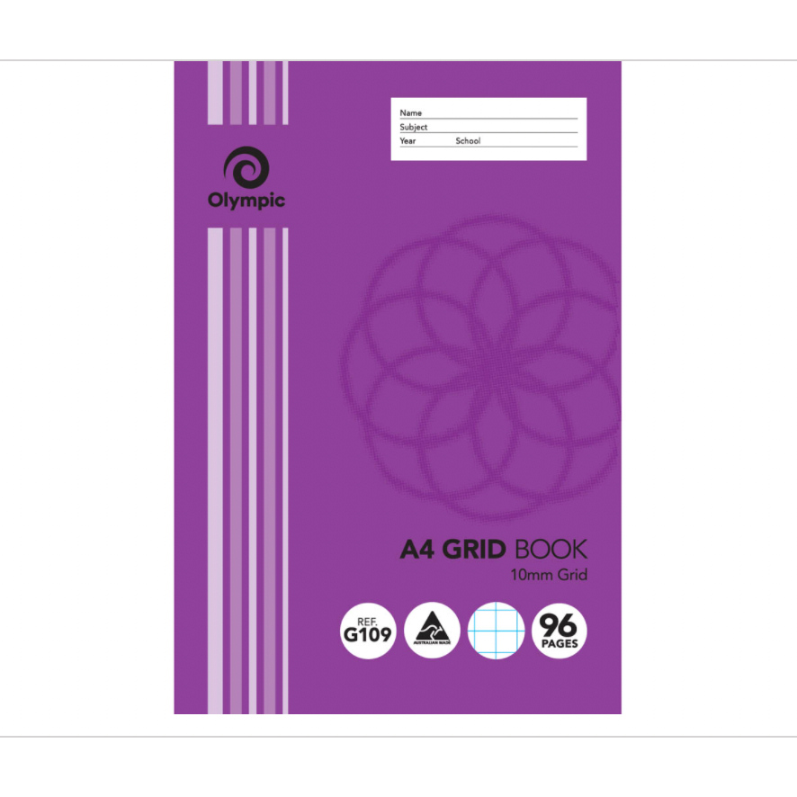 Olympic A4 Maths Grid Book 96 Pages (10mm) — Brilliant Minds Australia